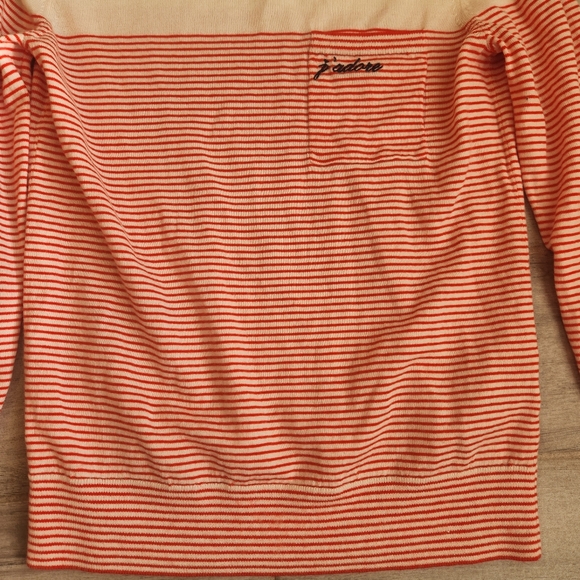 Banana Republic Sweater Women's S Red Striped J'adore Merino Extra Fine Wool - Picture 10 of 13